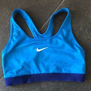 Blue Nike Sports Bra with a Dark Blue Accent